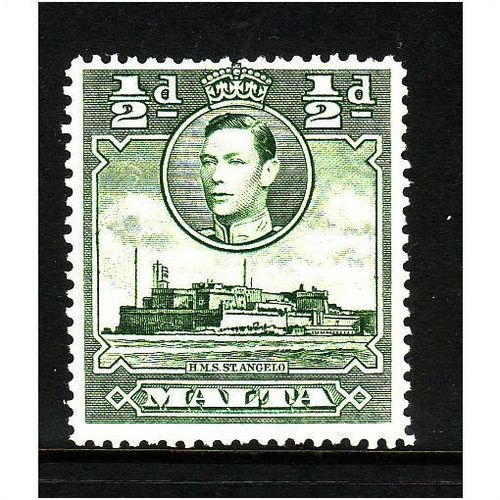 MALTA 1938 SG 218 1/2d GREEN M / MINT#4
