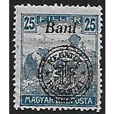 Mi 34 II: 25 b. on 25 f. blue Overprinted Hungarian Definitive: Harvesters