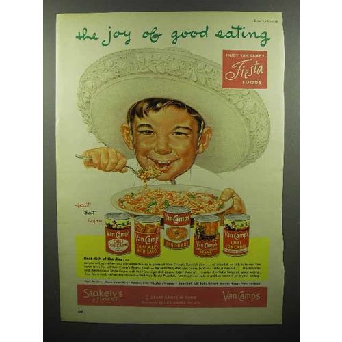 1952 Van Camp's Chili Con Carne, Tamales, Beans Ad
