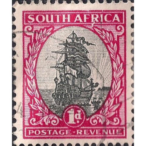 SOUTH AFRICA, Sailing Ship, red 1951, 1d