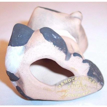 KAE Studio Canada Sitting Girl Raccoon Figurine, Handcrafted Stoneware