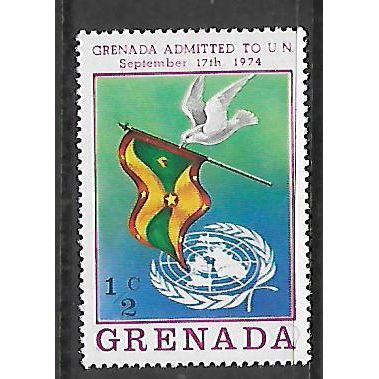 GRENADA 1975 GRENADA ADMISSION TO UN 1/2c DOVE & GRENADA FLAG SG 687 M MINT