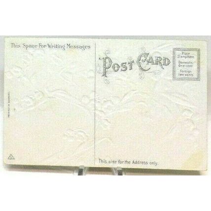 Easter Greetings ~ Flowers Embossed Vintage Postcard (A4)