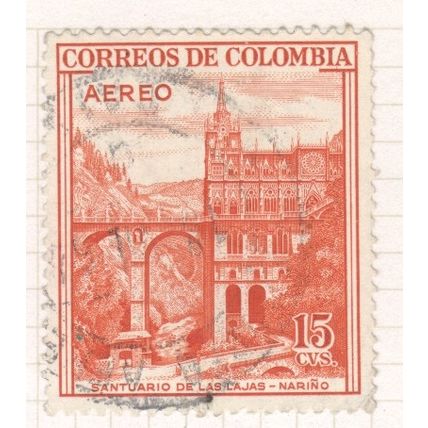 Colombia 1954 - 15cvs red - Santuario de las Lajas, Narino - used