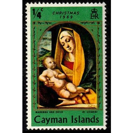 Cayman Islands 1969 Christmas 1/4d MH Stamp Green