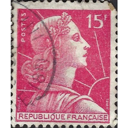 FRANCE, Marianne - Muller, red 1955, 15F, #2