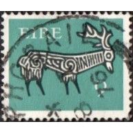Eire 1971 9p Value. Stag. Black & Blue. Fine Used