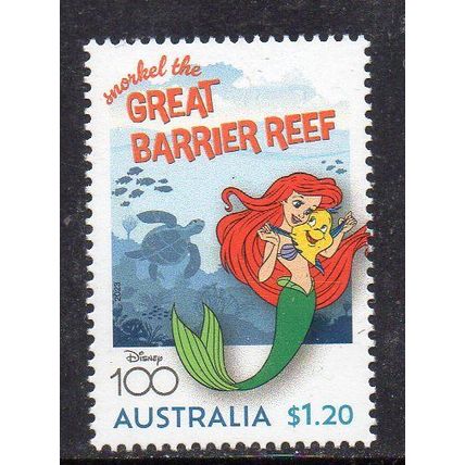 AUSTRALIA: 2023 DISNEY 100 YEARS OF WONDER, GREAT BARRIER REEF, MINT STAMP.