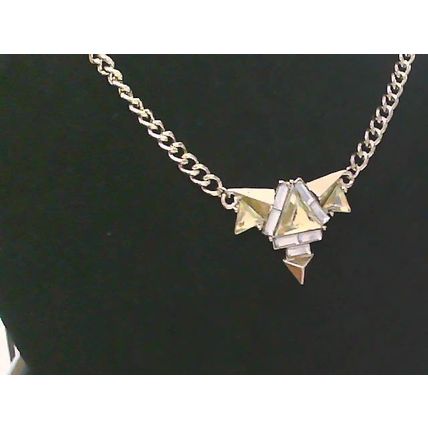 Gold Tone Crystal Glass Spike Necklace