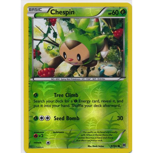 Pokemon XY BREAKThrough #009/162 Chespin Rev Holo