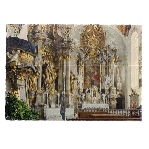 OBERAMMERGAU, PFARRKIRCHE unused vintage postcard =