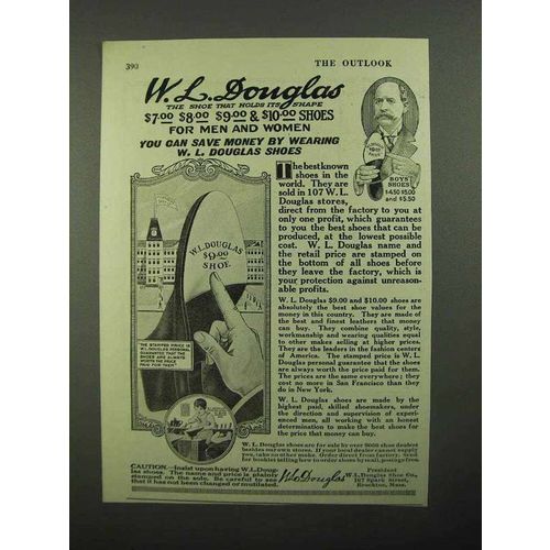 1920 W.L. Douglas Shoe Ad - Shoe Holds Its Shape