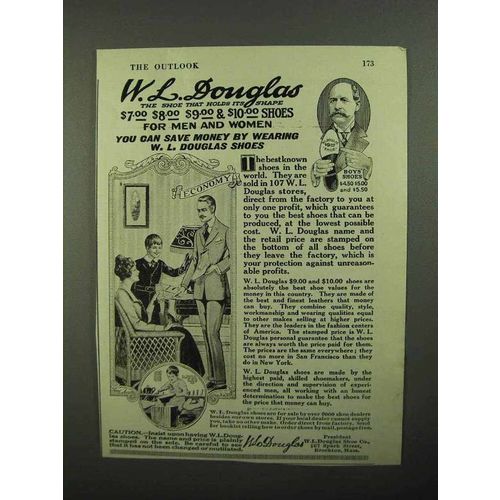 1920 W.L. Douglas Shoe Ad - Shoe That Holds Its Shape