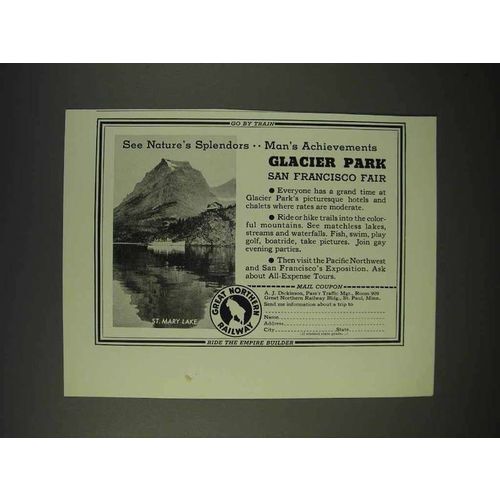 1939 Great Northern Railway Ad - Nature's Splendors