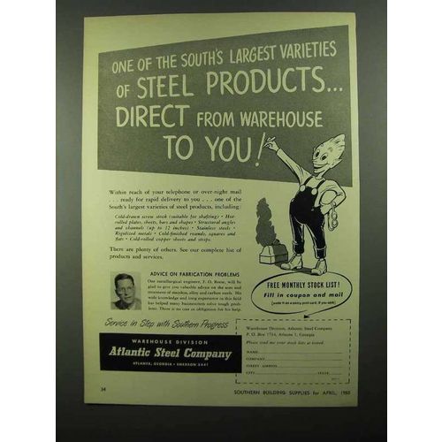 1950 Atlantic Steel Company Ad - Largest Varieties