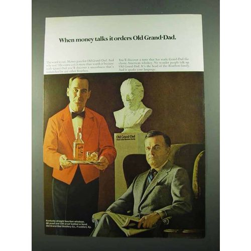1969 Old Grand-Dad Bourbon Ad - When Money Talks