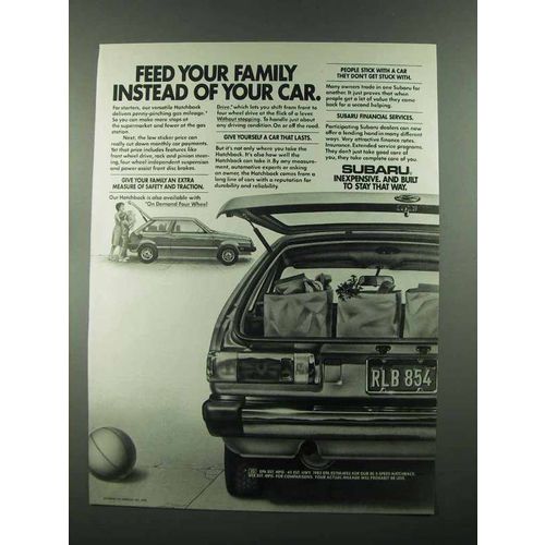 1983 Subaru Hatchback Ad - Feed Your Family