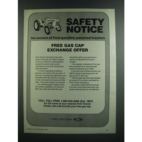 1986 Ford Tractors Ad - Safety Notice