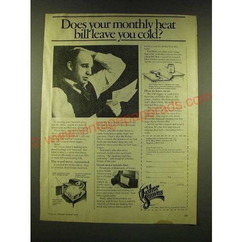 1978 Fisher Stoves International Ad - Does your monthly heat bill leave you