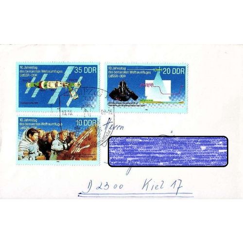 GERMANY DDR [1988] MiNr 3190-92 ( Brief ) [02] Raumfahrt