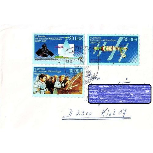 GERMANY DDR [1988] MiNr 3190-92 ( Brief ) [01] Raumfahrt