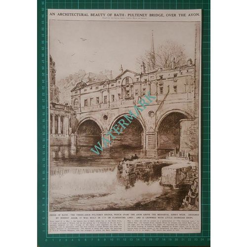 (X351) Pulteney Bridge Bath Avon - 1948 Clip