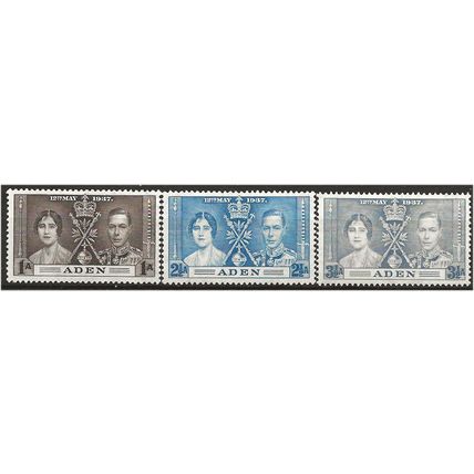 Aden 1937 Coronation Set SG13-15 Mounted Mint . .. .