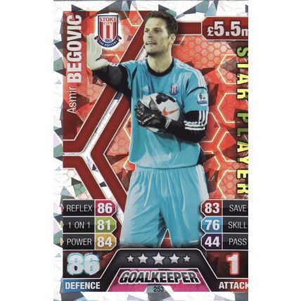 Match Attax 2013/2014 253 Asmir Begovic Stoke City Star Player