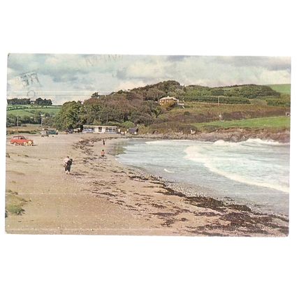 MAENPORTH BEACH near FALMOUTH, CORNWALL. used vintage postcard 1976 pm =