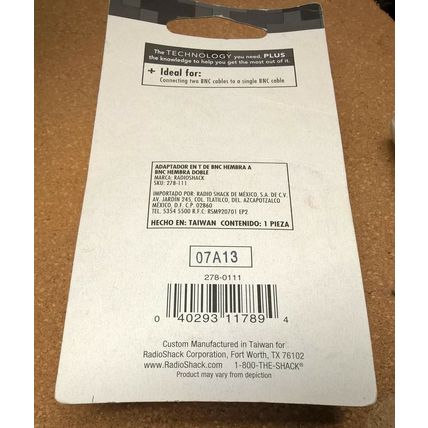 RadioShack BNC Female T-Adapter 278-111 2780111