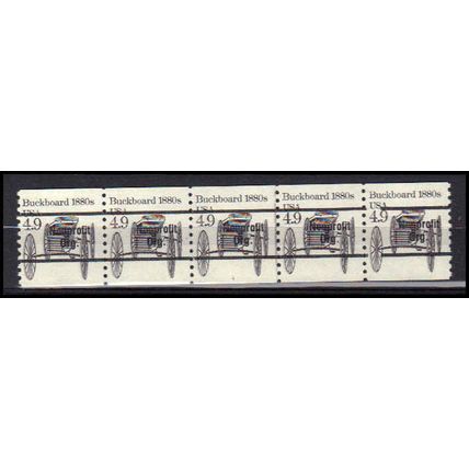 2124a 4.9c Buckboard Fine MNH Dry Gum PNC 1/5 Gap 1R X0322