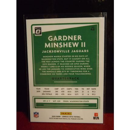2020 Donruss Optic GARDNER MINSHEW II (Jaguars) #48