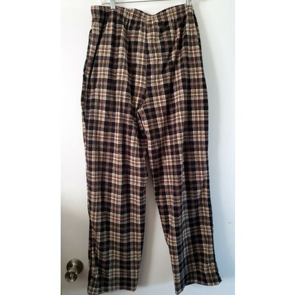 IZOD Sleepwear 100% Polyester Fleece Multi Colored Plaid Lounge Pants Size L