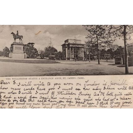 Wellington Statue James Park London 1904 Postcard