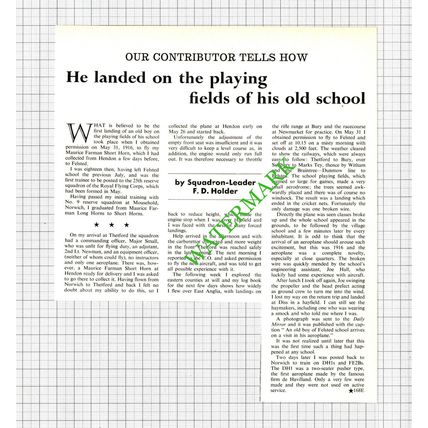 Squadron Leader F D Holder Felsted School Essex - 1971 Cutting