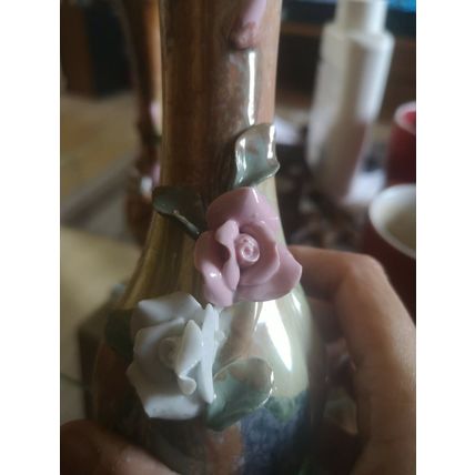 Pair Of Floral Stem Vases