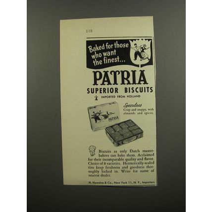 1953 Patria Superior Biscuits Ad - Baked for those who want the finest