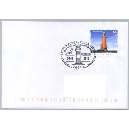 Germany pmk. Eckernförde 'Old Harbour Lighthouse' 2012