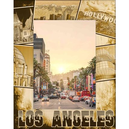 Los Angeles California Laser Engraved Wood Picture Frame Portrait (4 x 6)