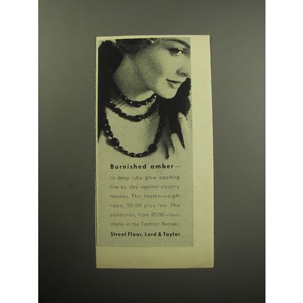 1957 Lord & Taylor Jewelry Advertisement - Burnished amber