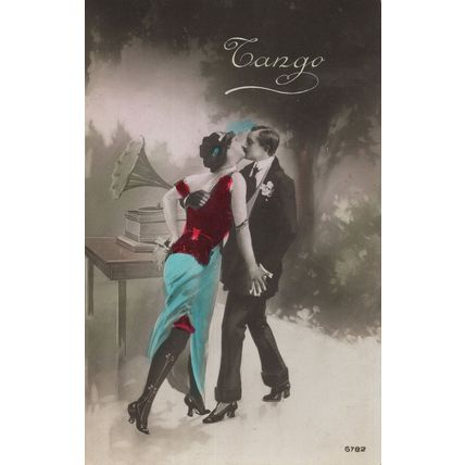 Italian Old HMV Record LP Player Tango Real Photo Postcard