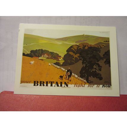 YOUR BRITAIN by Frank Newbould unused postcard poster art #
