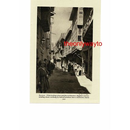 New Street Bagdad, Iraq (Narrow Streets On Reverse), Book Illustration, c1920