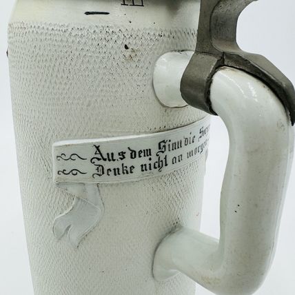 Antique German Mettlach Villeroy & Boch Beer Stein 1887 Large 9.5” Painted 1L