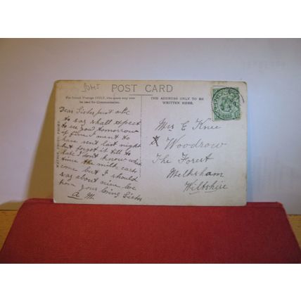 ALL SAINTS CHURCH, NUNNEY, SOMERSET. used antique postcard RP 1915 pm =