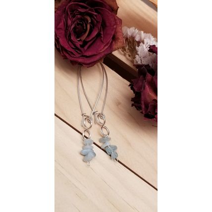 Handmade Aqua Chip Earrings