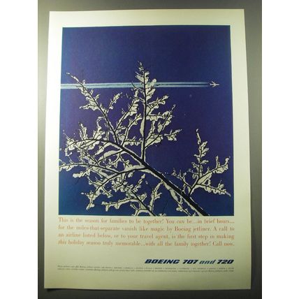 1960 Boeing 707 and 720 Jetliners Ad - This is the season for families
