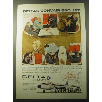1960 Delta Air Lines Ad - Delta's Convair 880 Jet