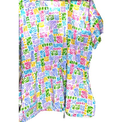 SB Fashions XL Ladies Short Sleeve Scrub Top Hearts Pastel Nursing V Neck