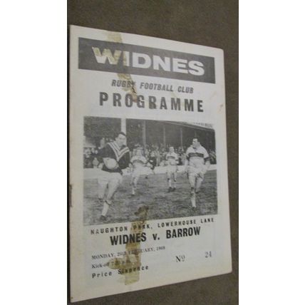 1968 Rugby Football League programme - Widnes v Barrow